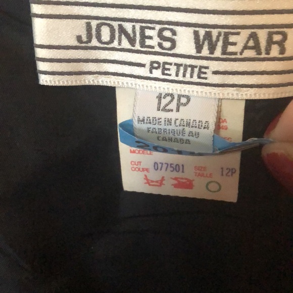 VTG Jones Wear White & Black Houndstooth Pencil Skirt with Side Button and Zip - Picture 7 of 9